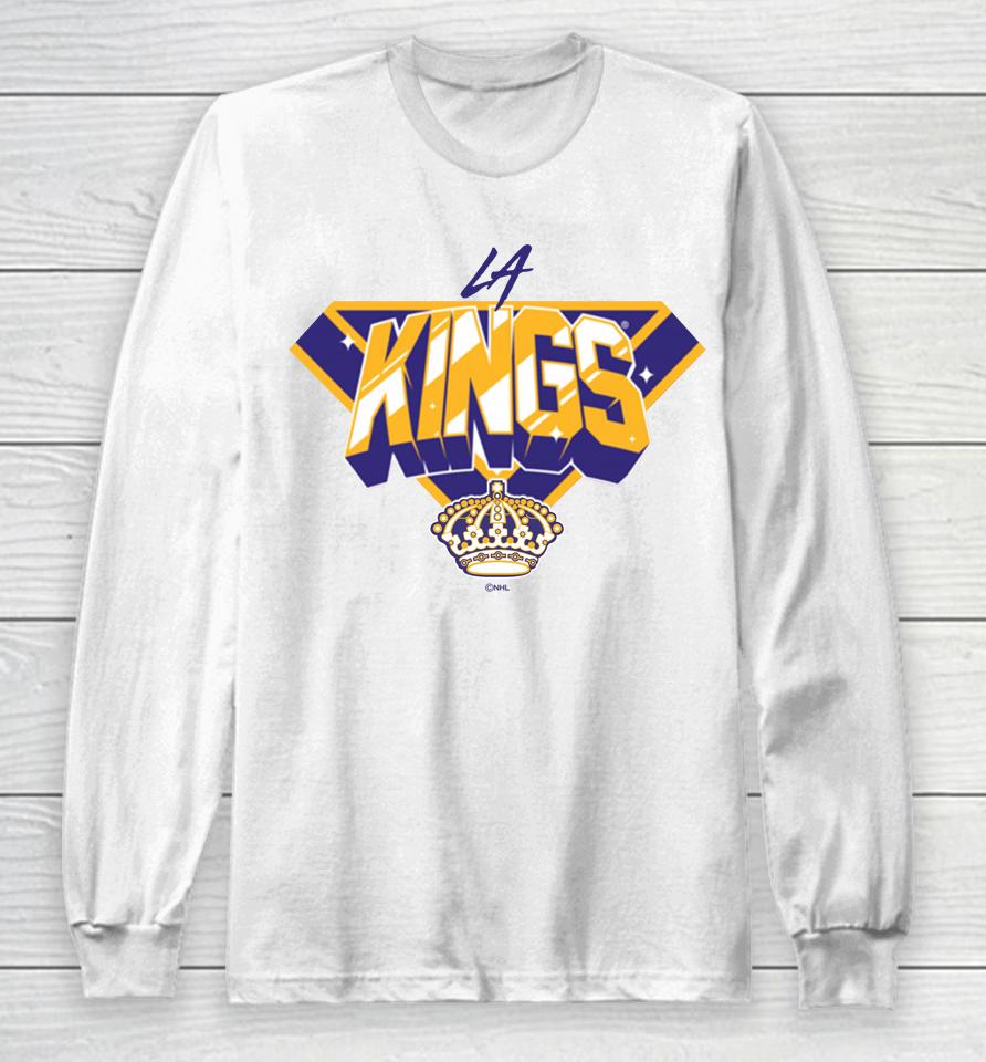 Nhl Fanatics Shop Los Angeles Kings White Team Jersey Inspired Long Sleeve T-Shirt