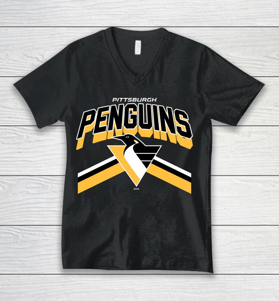Nhl Official Shop Pittsburgh Penguins Black Team Jersey Inspired Unisex V-Neck T-Shirt