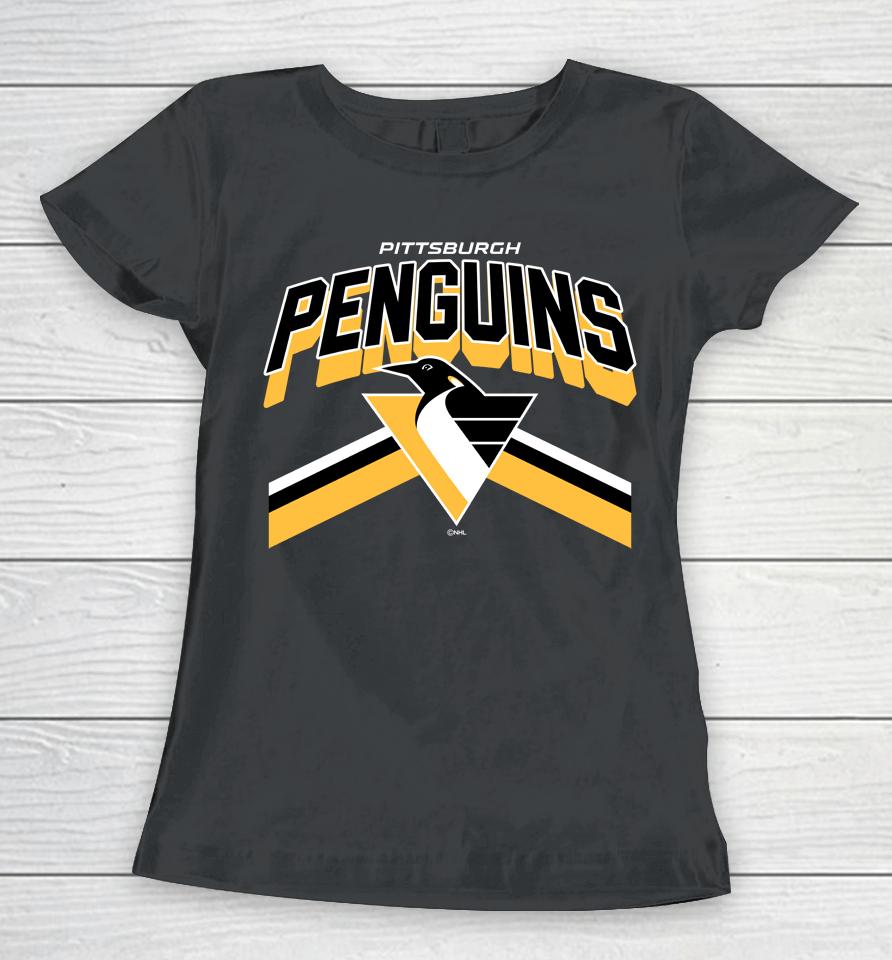 Nhl Official Shop Pittsburgh Penguins Black Team Jersey Inspired Women T-Shirt