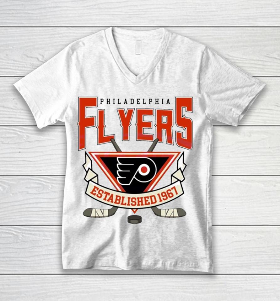 Nhl Philadelphia Flyers Hockey 1967 Vintage Unisex V-Neck T-Shirt