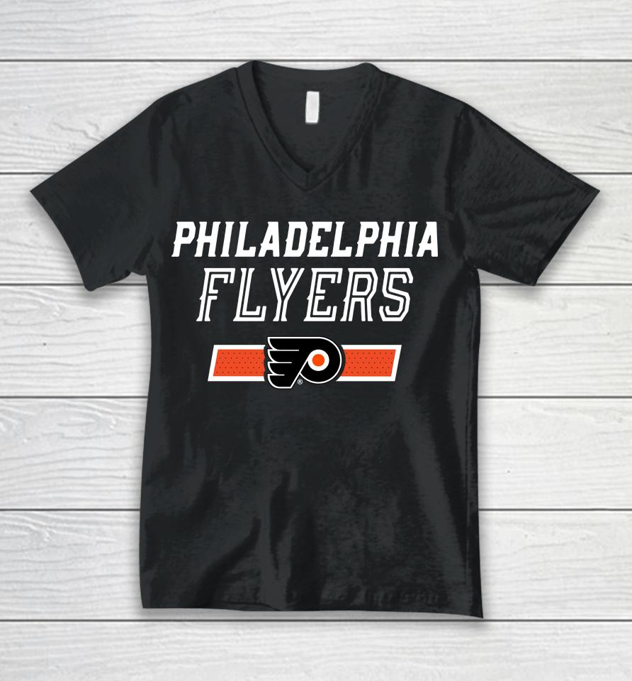 Nhl Philadelphia Flyers Levelwear Black Richmond Undisputed Unisex V-Neck T-Shirt