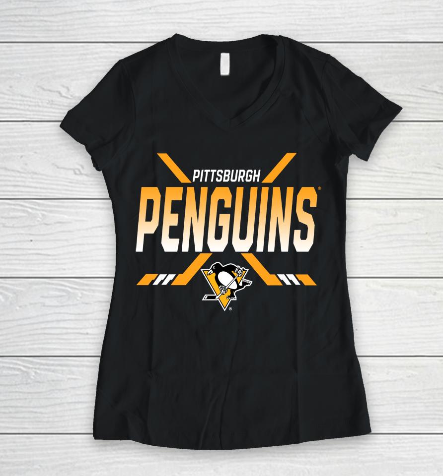 Nhl Pittsburgh Penguins Fanatics Team Covert Women V-Neck T-Shirt