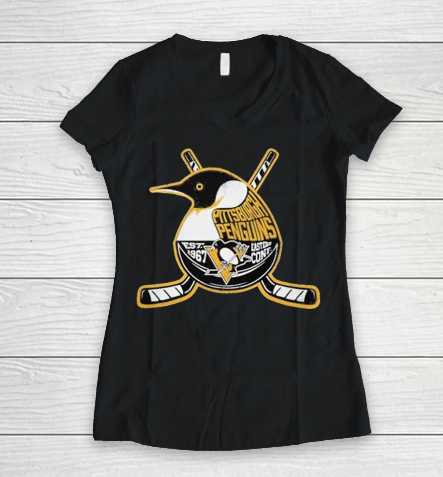 Nhl Pittsburgh Penguins Ice City Women V-Neck T-Shirt