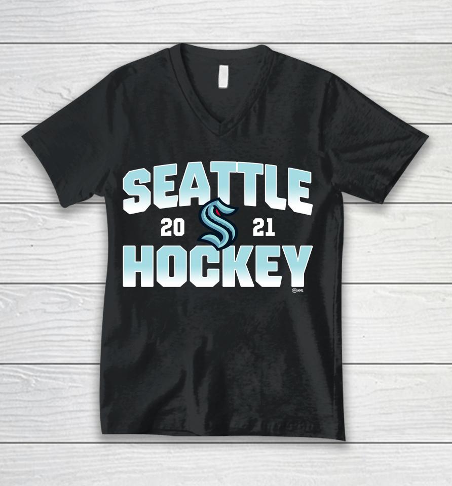 Nhl Seattle Kraken Deep Sea Blue Skate Or Die Unisex V-Neck T-Shirt