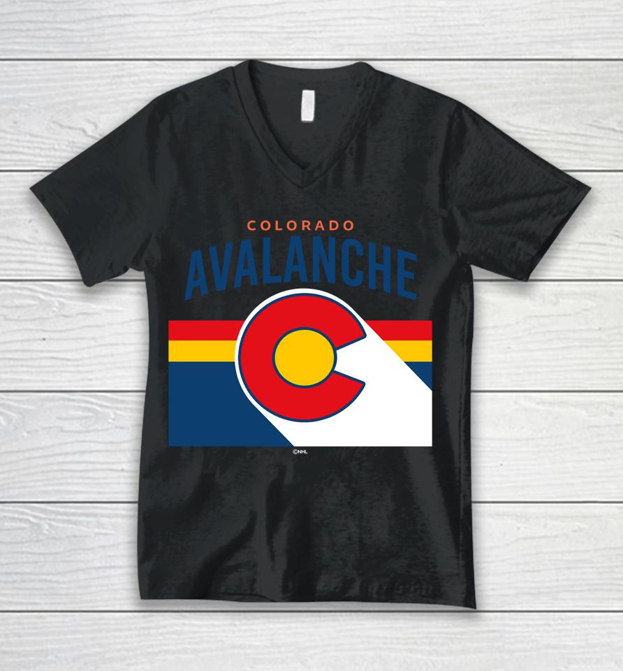 Nhl Shop 2022 Colorado Avalanche Fanatics Branded Charcoal Team Jersey Inspired Unisex V-Neck T-Shirt