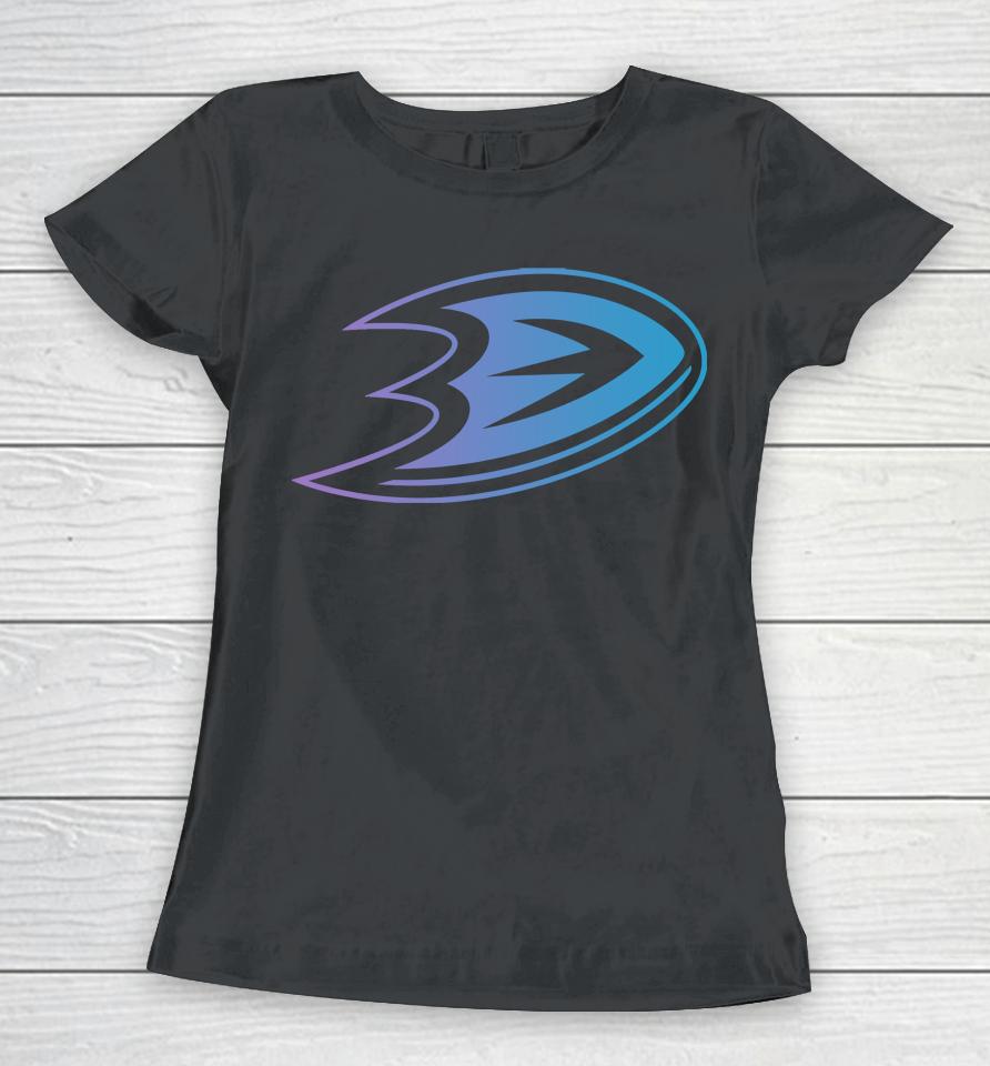 Nhl Shop Anaheim Ducks Levelwear Richmond Iridescent Black Women T-Shirt