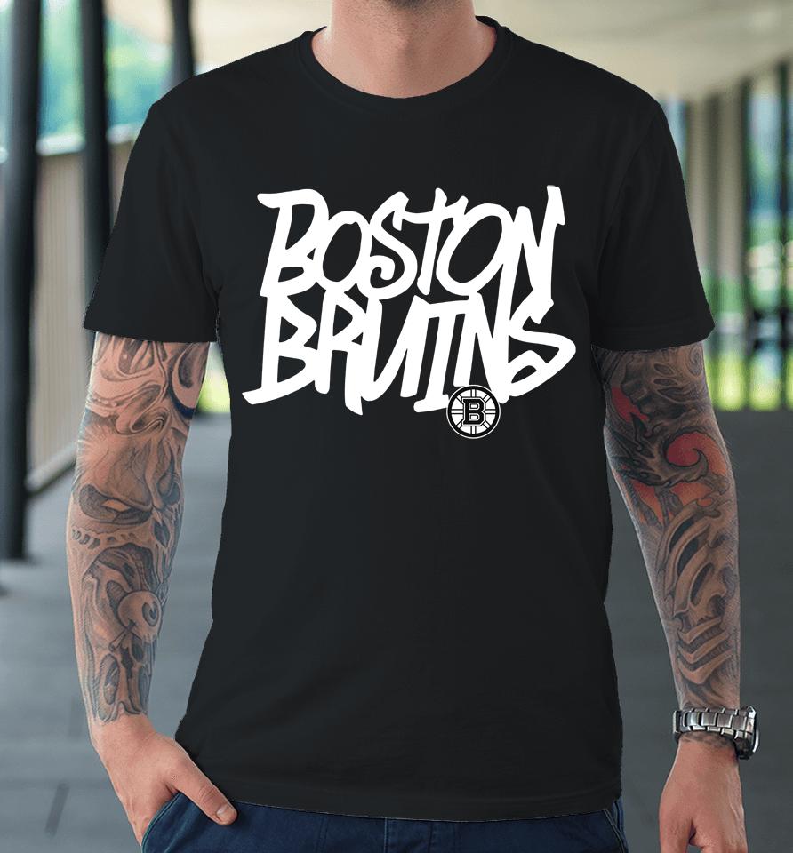 Nhl Shop Boston Bruins Levelwear Black Richmond Graffiti Premium T-Shirt