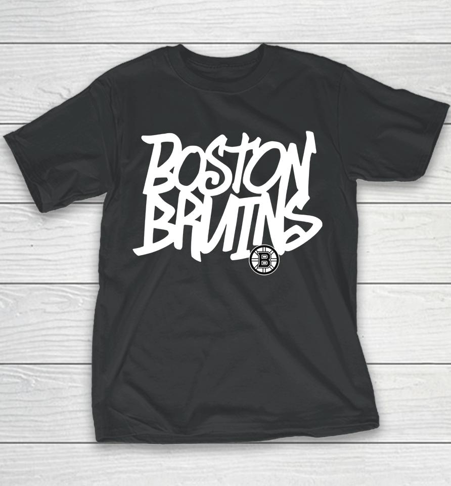 Nhl Shop Boston Bruins Levelwear Black Richmond Graffiti Youth T-Shirt