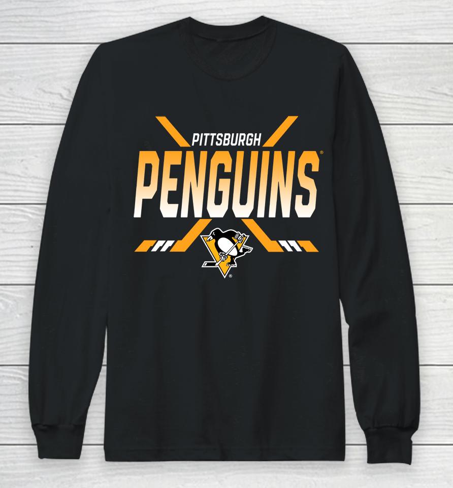 Nhl Shop Pittsburgh Penguins Fanatics Branded Black Covert Long Sleeve T-Shirt