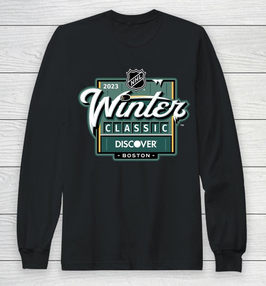 Nhl Winter Classic Boston Bruins Vs Pittsburgh Penguins Fanatics Branded Black 2023 Long Sleeve T-Shirt