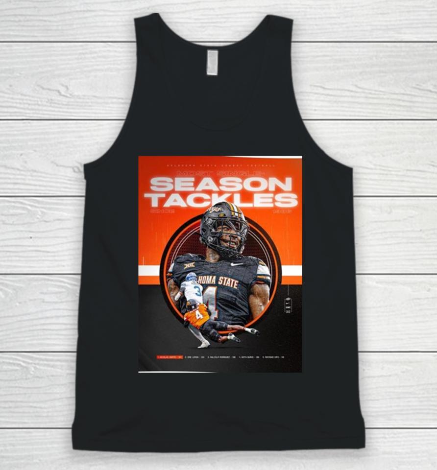 Nick Martin 4 Oklahoma State Cowboys Football Rises To Be The Most Season Tackles Since 1986 Unisex Tank Top