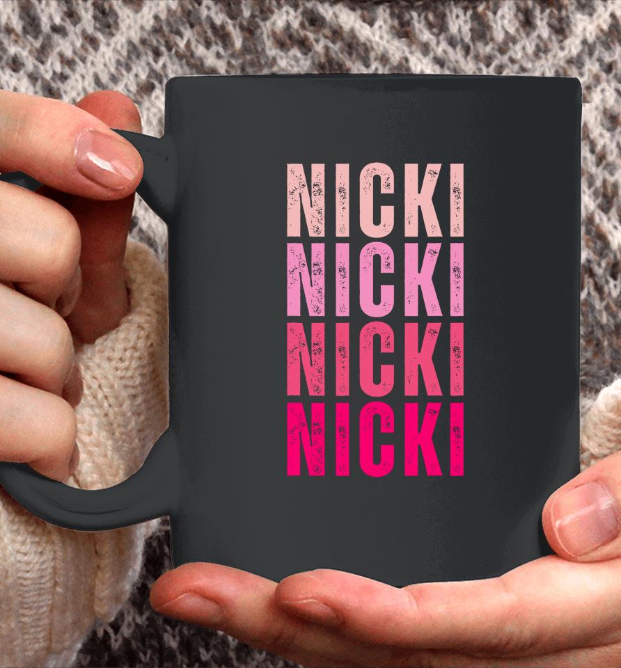 Nicki I Love Nicki Vintage Personalized Name Coffee Mug