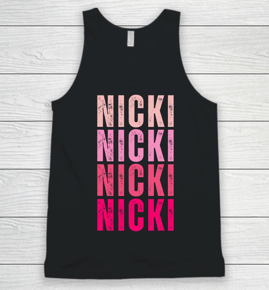 Nicki I Love Nicki Vintage Personalized Name Unisex Tank Top