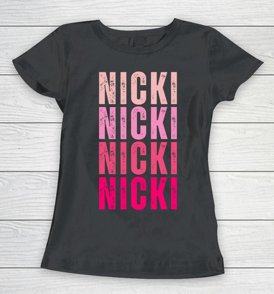 Nicki I Love Nicki Vintage Personalized Name Women T-Shirt