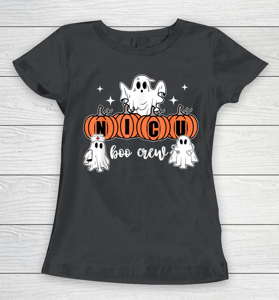 Nicu Nurse Boo Crew Nursing Halloween Cute Ghosts Pumpkins Women T-Shirt