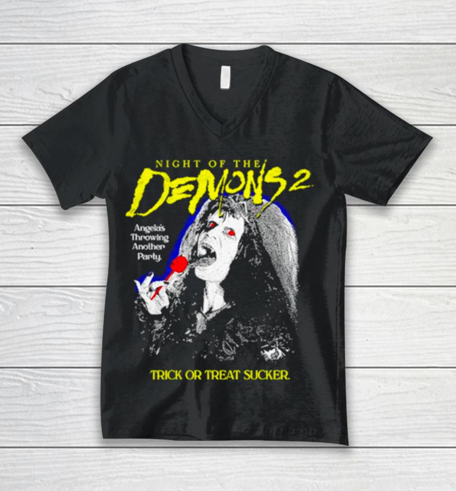 Night Of The Demons 2 Trick Or Treat Sucker Unisex V-Neck T-Shirt