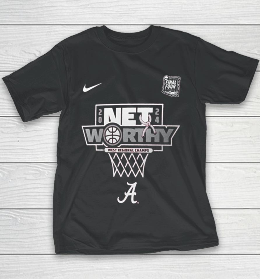 Nike Alabama Crimson Tide 2024 Ncaa Men’s Basketball Tournament March Madness Final Four Regional Champions Youth T-Shirt