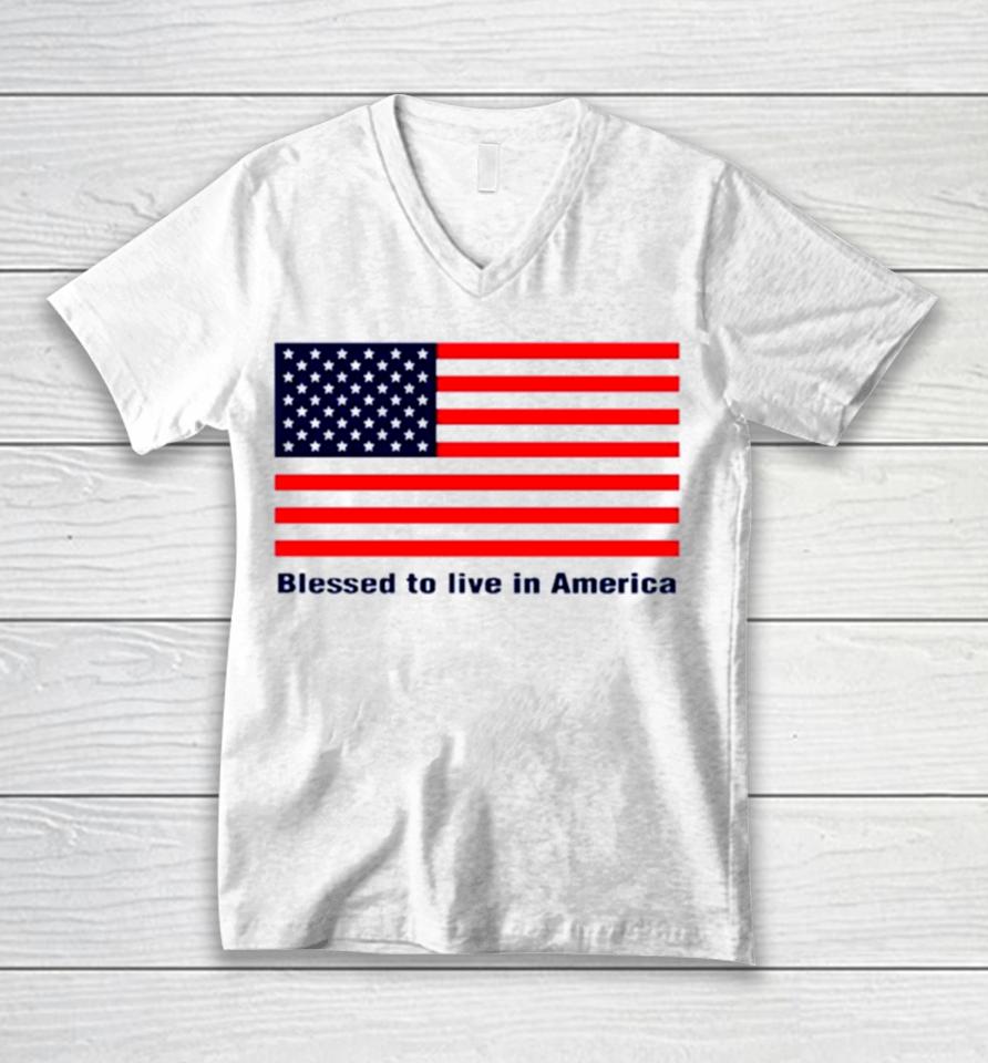 Nikki Haley 2024 Blessed To Live In America Flag Unisex V-Neck T-Shirt