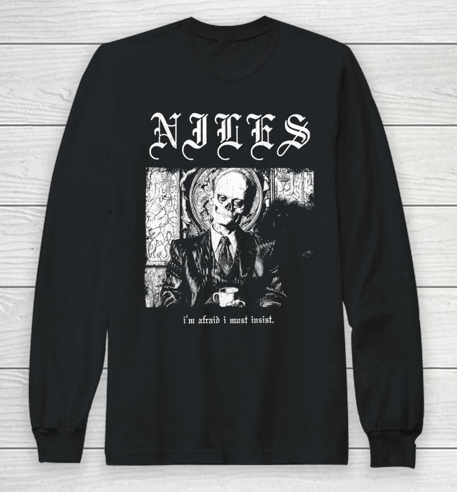 Niles Crane Death Metal Hardcore Long Sleeve T-Shirt