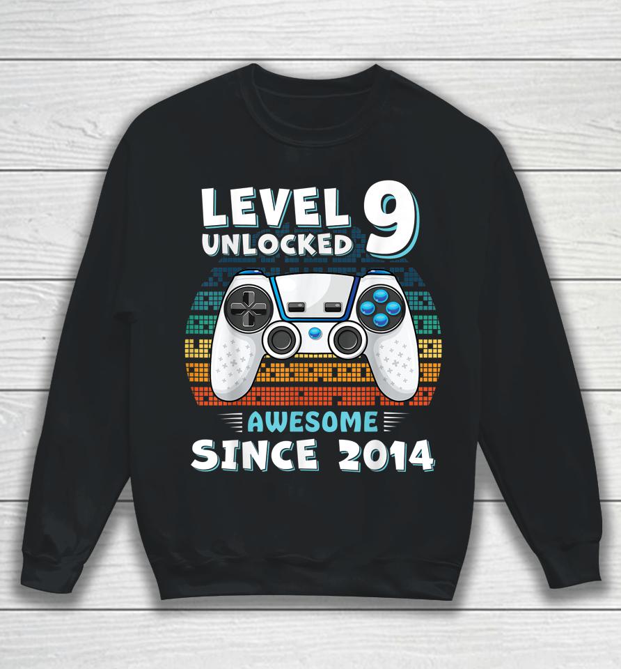 Nine 9Yr Bday Son Boy Funny Gamer 9Th 9 Year Old Birthday Sweatshirt