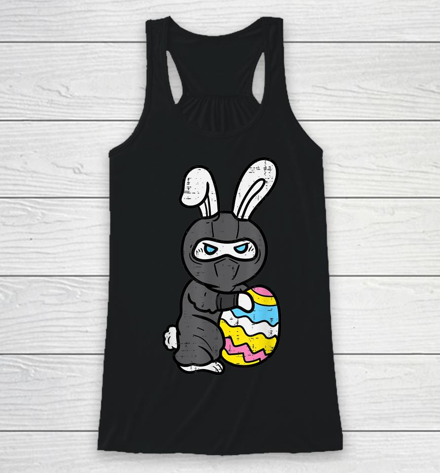 Ninja Bunny Rabbit Egg Cute Easter Day Boys Easter Racerback Tank