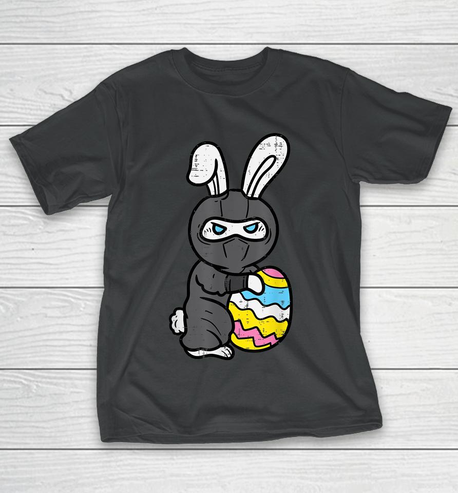 Ninja Bunny Rabbit Egg Cute Easter Day Boys Easter T-Shirt