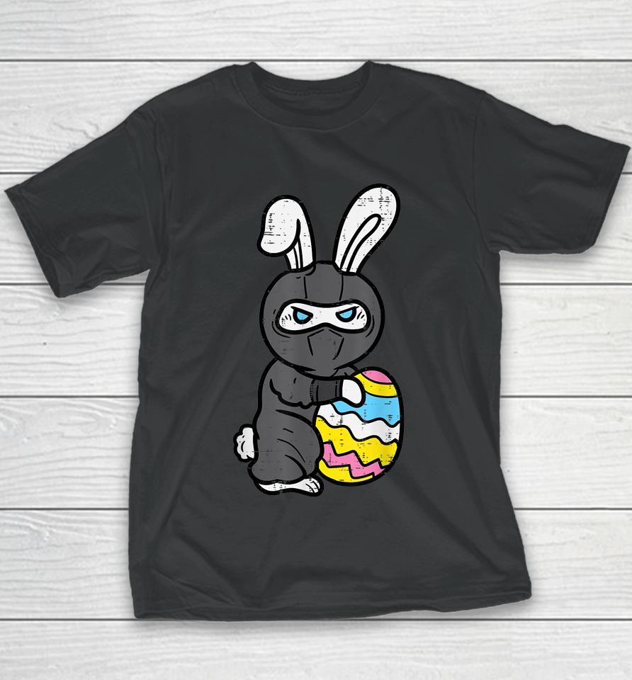 Ninja Bunny Rabbit Egg Cute Easter Day Boys Easter Youth T-Shirt