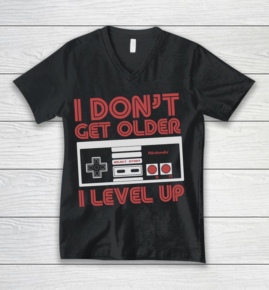 Nintendo I Don't Get Older I Level Up Snes Controller Unisex V-Neck T-Shirt