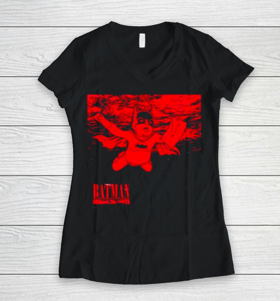 Nirvana Batman Unmask The Truth Women V-Neck T-Shirt