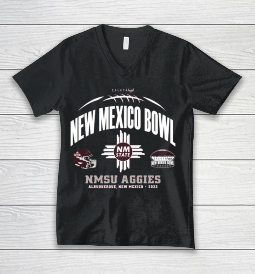 Nmsu Aggies Football 2023 New Mexico Bowl Unisex V-Neck T-Shirt