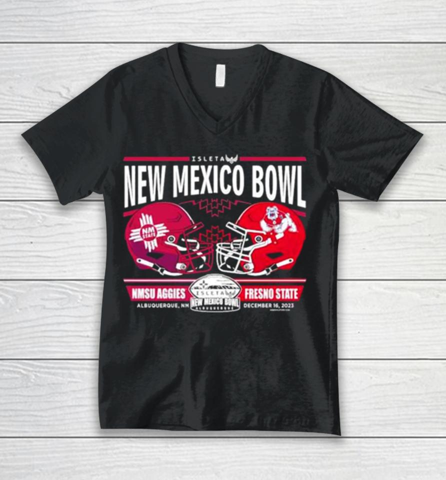 Nmsu Aggies Vs Fresno State 2023 Isleta New Mexico Bowl Final Score Matchup Unisex V-Neck T-Shirt