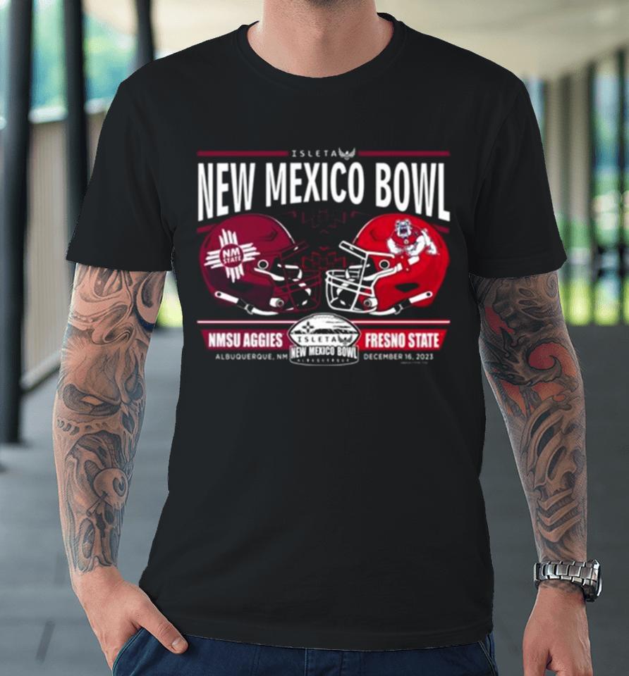 Nmsu Aggies Vs Fresno State Football 2023 New Mexico Bowl Helmet Premium T-Shirt