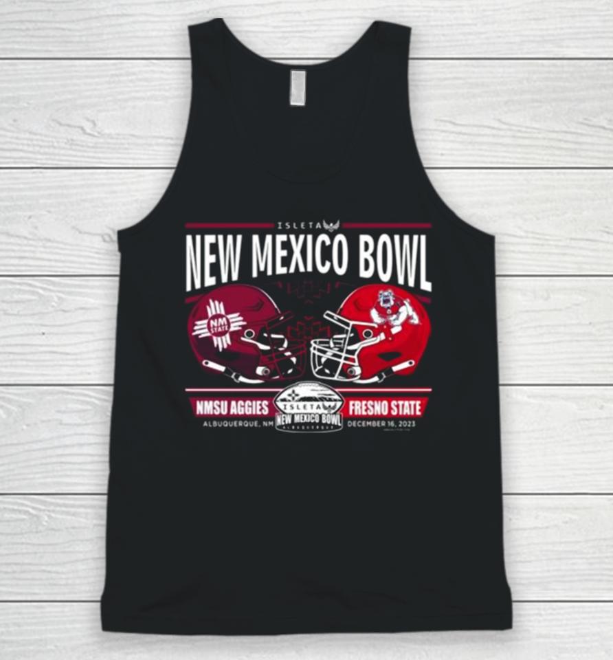 Nmsu Aggies Vs Fresno State Football 2023 New Mexico Bowl Helmet Unisex Tank Top