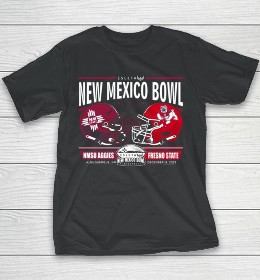 Nmsu Aggies Vs Fresno State Football 2023 New Mexico Bowl Helmet Youth T-Shirt