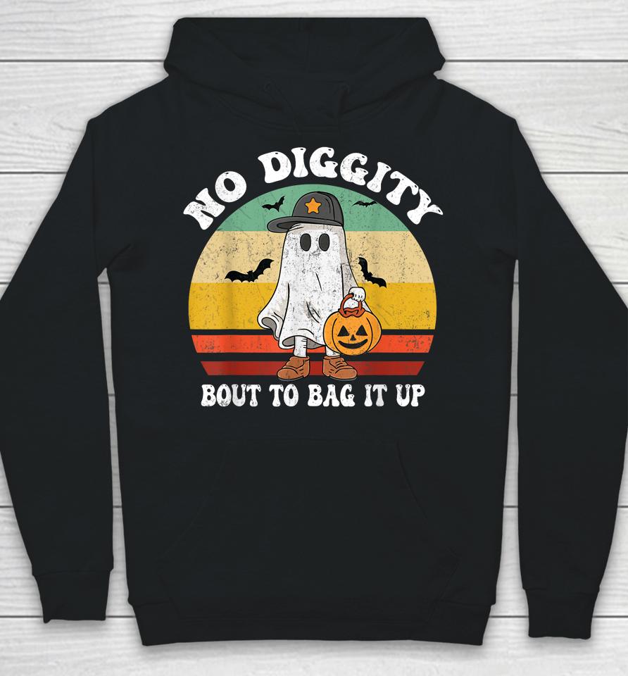 No Diggity Bout To Bag It Up Cute Ghost Halloween Hoodie