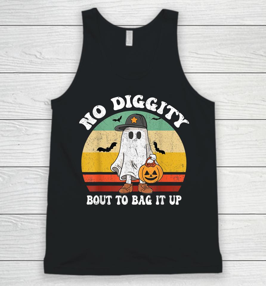 No Diggity Bout To Bag It Up Cute Ghost Halloween Unisex Tank Top
