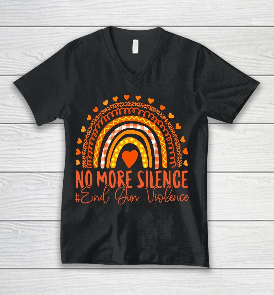 No More Silence End Gun Violence Awareness Day Wear Orange Unisex V-Neck T-Shirt