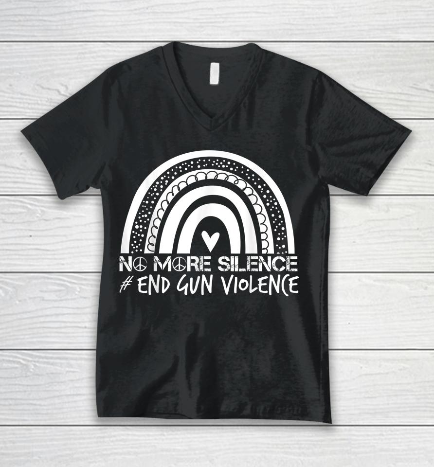 No More Silence End Gun Violence Wear Orange #Enough Unisex V-Neck T-Shirt