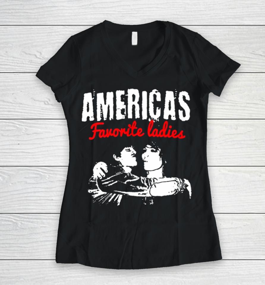 No Name Americas Favorite Ladies Women V-Neck T-Shirt