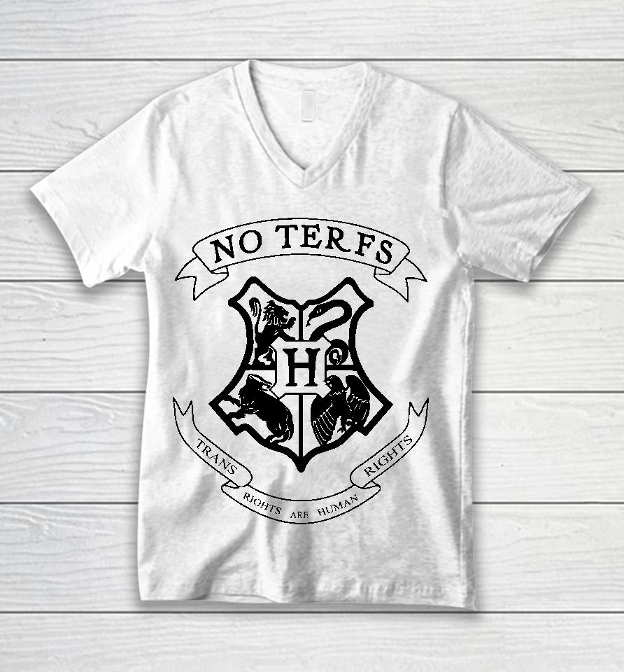 No Terfs Trans Rights Are Human Rights Unisex V-Neck T-Shirt