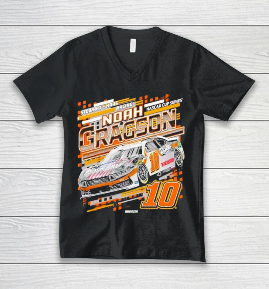 Noah Gragson Stewart Haas Racing Team Collection Black Draft Unisex V-Neck T-Shirt