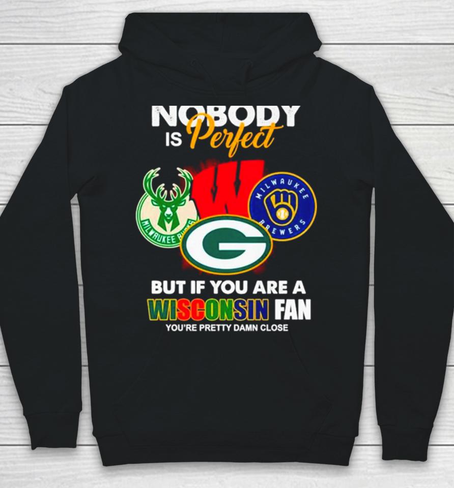 Nobody Is Perfect But If You Are A Wisconsin Fan You’re Pretty Damn Close Hoodie