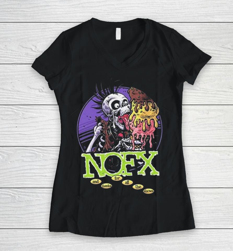 Nofx Big Cream Tour Japan 2024 Women V-Neck T-Shirt