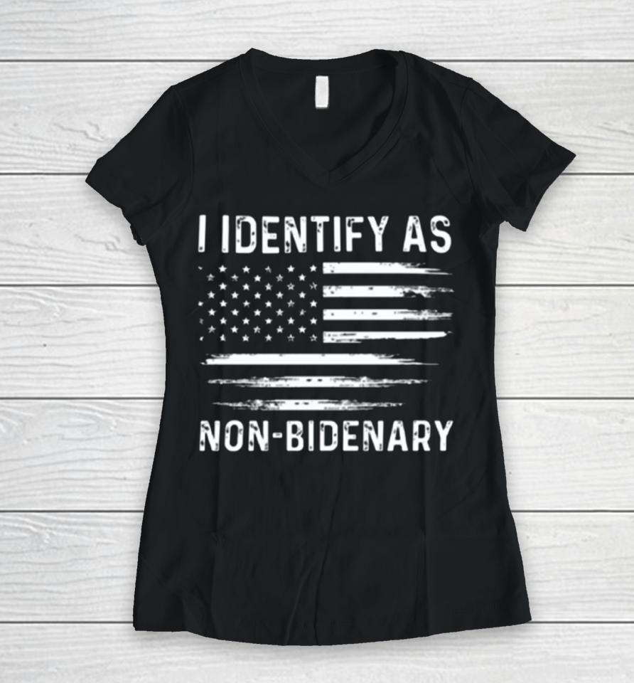 Non Bidenary Women V-Neck T-Shirt