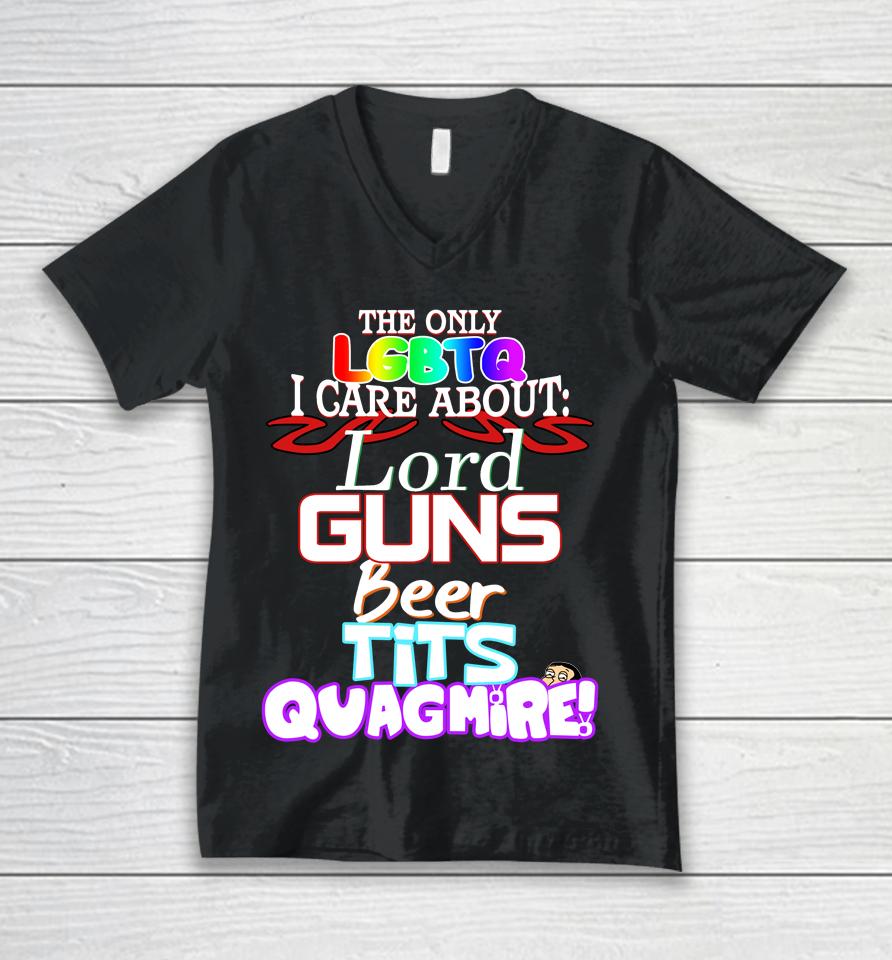 Noodle The Only Lgbtq I Care About Lord Guns Beer Tits Quagmire Unisex V-Neck T-Shirt