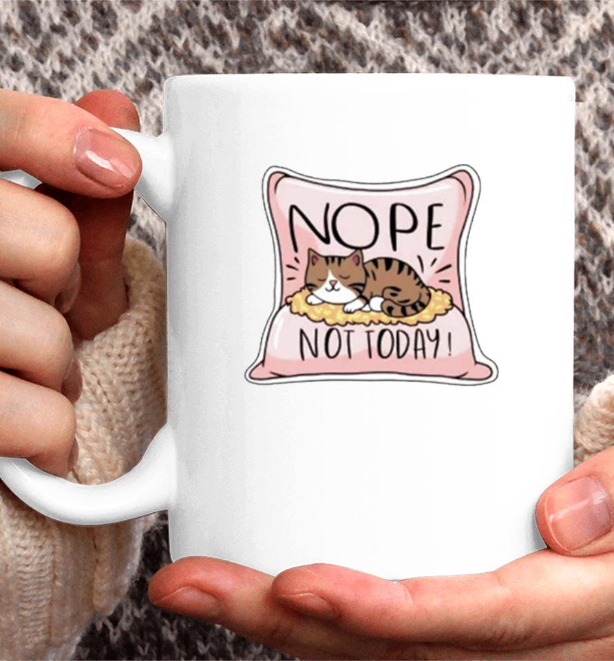 Nope Not Today Cat On A Pillow Coffee Mug