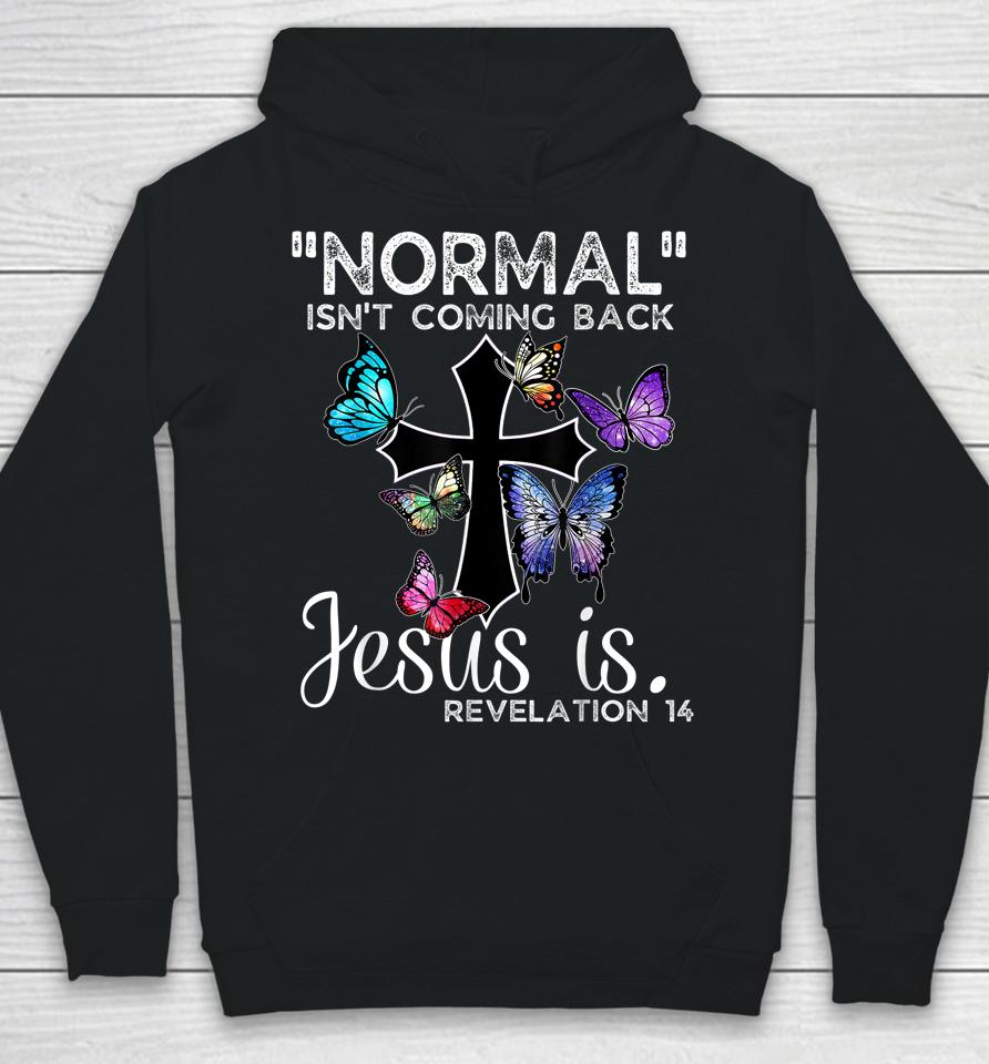 Normal Isn't Coming Back Jesus Is Christian Butterfly Art Hoodie