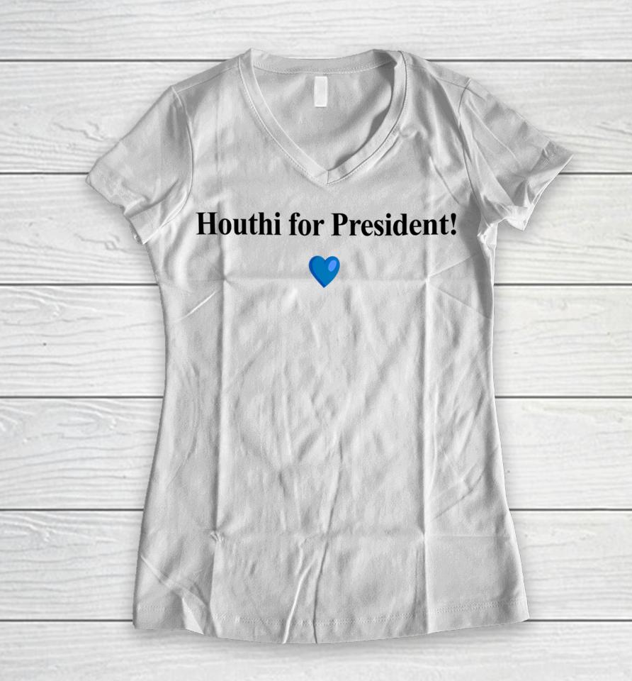 Normfinkelstein Houthi For President Women V-Neck T-Shirt
