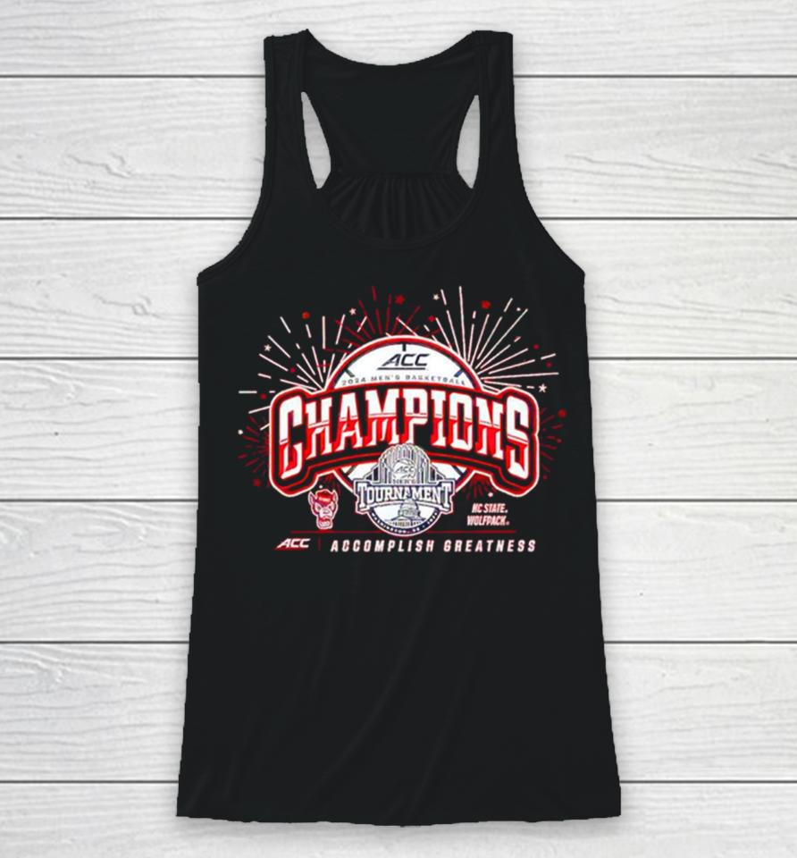 North Carolina State Wolfpack 2024 Acc Men’s Basketball Conference Tournament Champions Racerback Tank