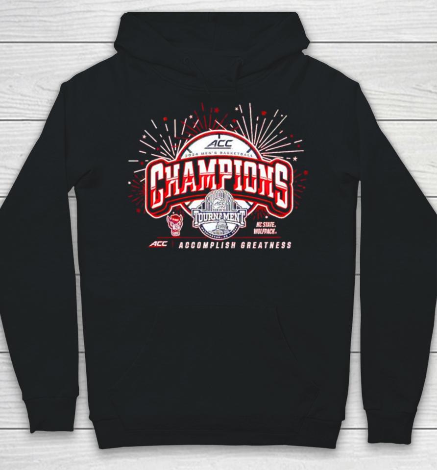 North Carolina State Wolfpack 2024 Acc Men’s Basketball Conference Tournament Champions Hoodie